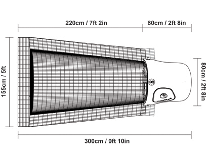 Image showing the dimensions of an Eglu Classic and Run