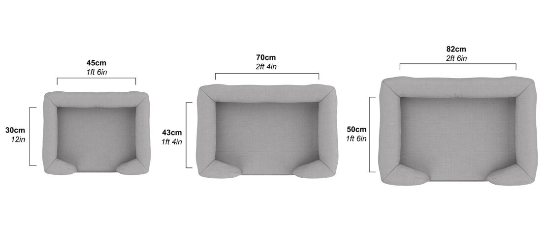 Omlet memory foam nackenrolle hundebett abmessungen in klein, mittel und groß