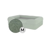 Omlet memory foam bolster dog bed medium in sage green