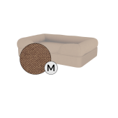 Omlet memory foam bolster dog bed medium in toasted coconut