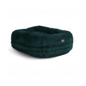 Omlet Lux ury superweiches donut-katzenbett in pfauenblau