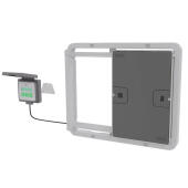 Automatische hühnerstalltür grau