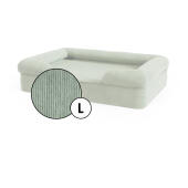 Große nackenrolle hundebett corduroy cover in moosgrün schatten von Omlet.