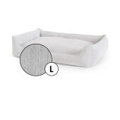 Großes nest hundebett corduroy-bezug in kieselgrau von Omlet.