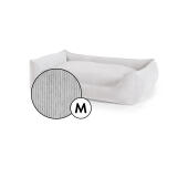 Mittelgroßes nest hundebett corduroy cover in pebble grey shade by Omlet.