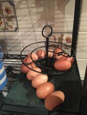 Eier in Omlet schwarzer eierkocher