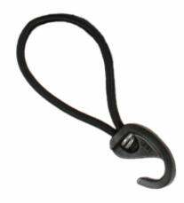 Ein schwarzes bungee-seil für die abdeckung von hühnerställen.
