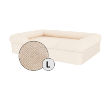 Omlet memory foam bolster dog bed large in natural beige