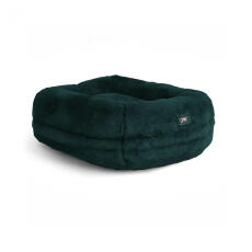 Omlet Lux ury superweiches donut-katzenbett in pfauenblau