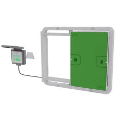 Automatische hühnerstalltür grün