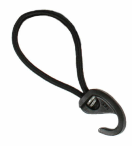 Ein schwarzes bungee-seil für die abdeckung von hühnerställen.