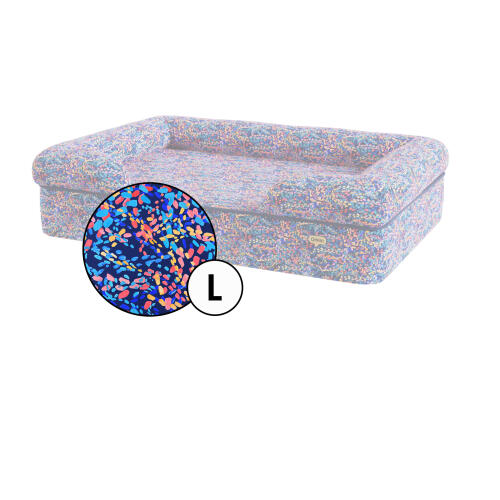 Große nackenrolle hundebett decke in patterpaws neon druck von Omlet.