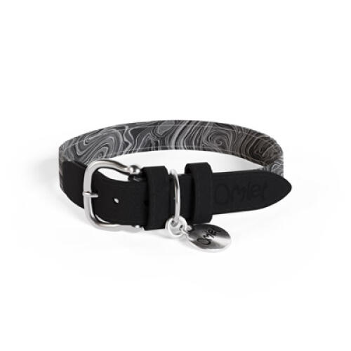 Mittelgroßes konturiertes graues designer-hundehalsband