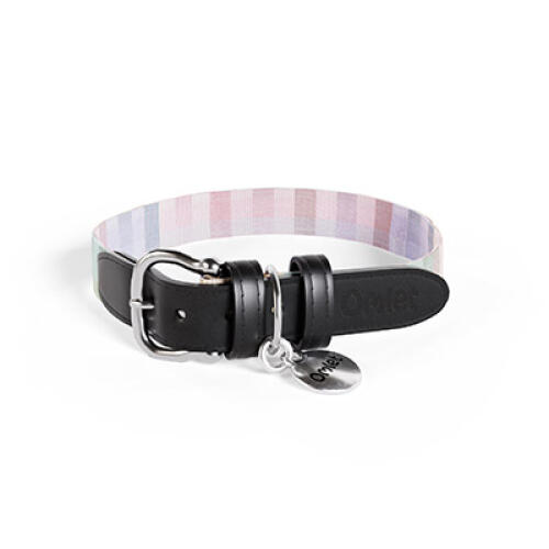 Mittelgroßes hundehalsband mit mehrfarbigem prismen-kaleidoskop-druck von Omlet.