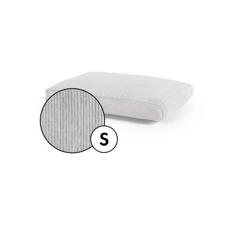 Kleines kissen hundebett corduroy cover in pebble grey shade by Omlet.