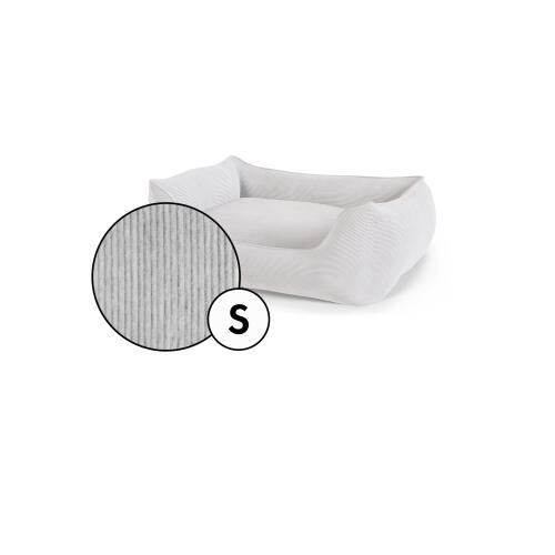 Kleines nest hundebett corduroy cover in pebble grey shade by Omlet.
