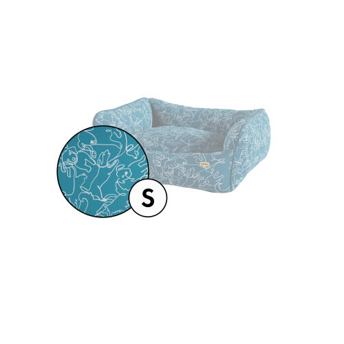 Kleines nest hundebett decke in teal doodle hund druck von Omlet.