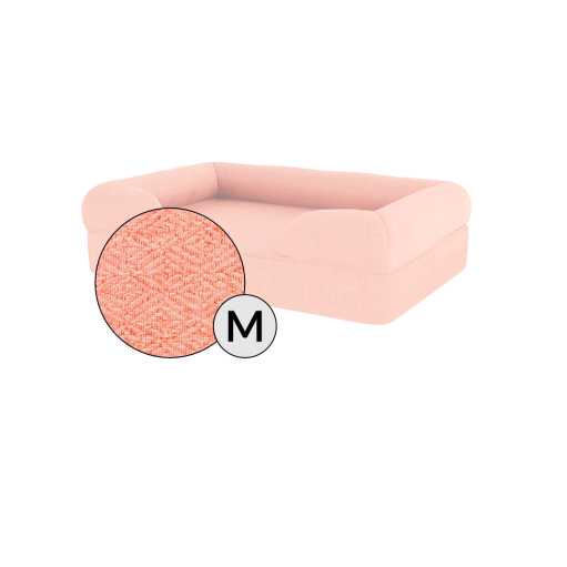 Omlet memory foam bolster dog bed medium in peach pink