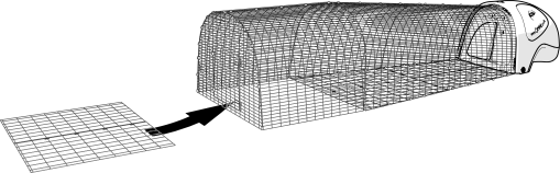 Eine skizze des einbaus der bodenplatte in eine Eglu Cube erweiterung