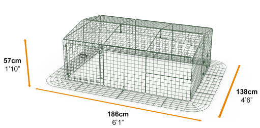 Zippi meerschweinchenauslauf mit dach und schürze - einfach hoch