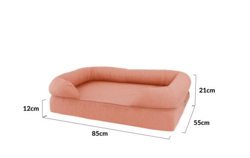 Die abmessungen eines rosa nackenrollenbettes medium 36
