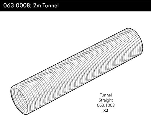 Ein diagramm eines geraden 2m-tunnels