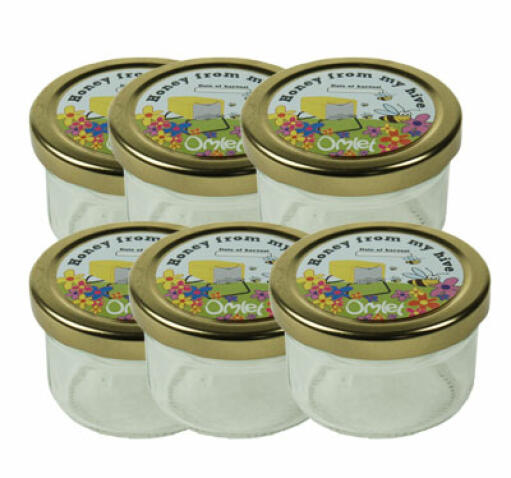 Honiggläser und etiketten - 6er-pack