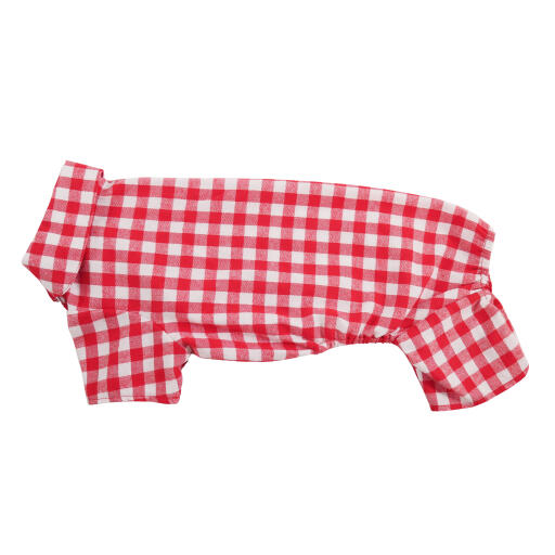 Rot-weißer hundemantel