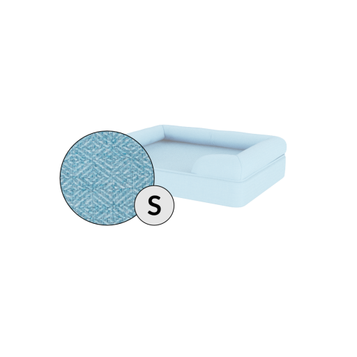 Omlet memory foam bolster dog bed small in sky blue