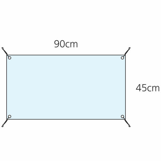 Abmessungen des transparenten Eglu Cube windschutzes