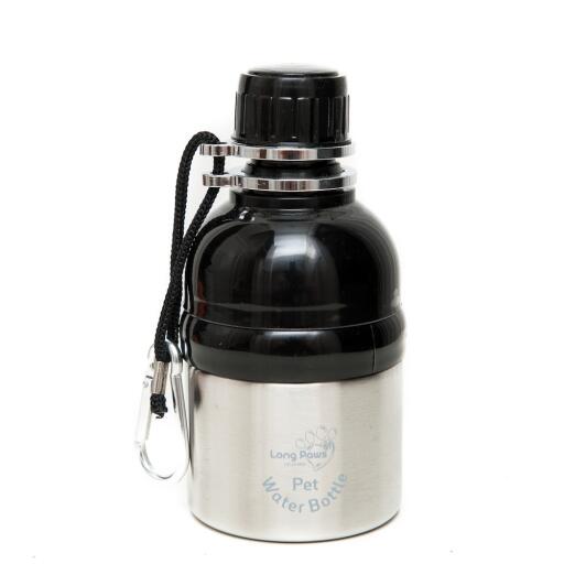 Lange pfoten haustier wasserflasche silber 250ml groß