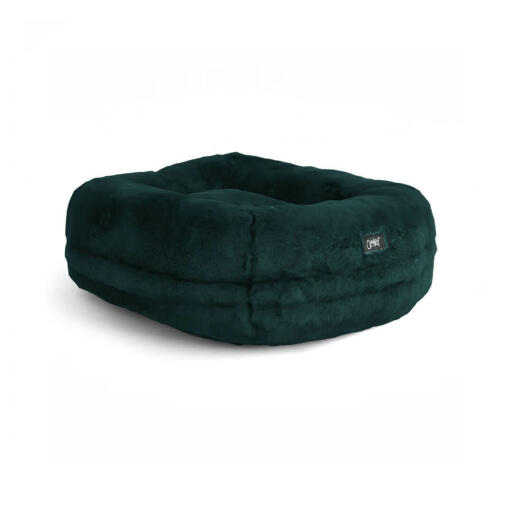Omlet Lux ury superweiches donut-katzenbett in pfauenblau