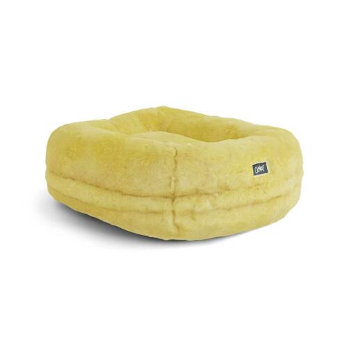 Weiches Maya Donut Katzenbett - Butterblumengelb