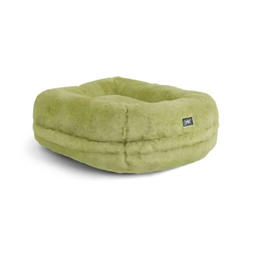 Weiches Maya Donut Katzenbett - Pistaziengrün