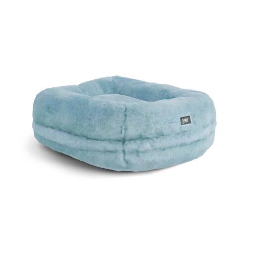 Weiches Maya Donut Katzenbett - Puderblau
