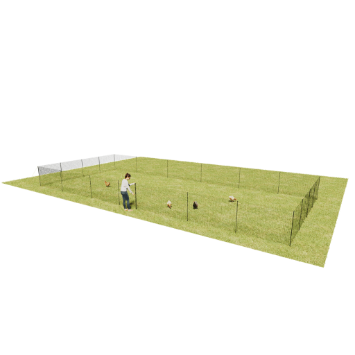 Omlet hühnerzaun mk2 - 42 meter - inkl. tor, pfosten und abspannleinen