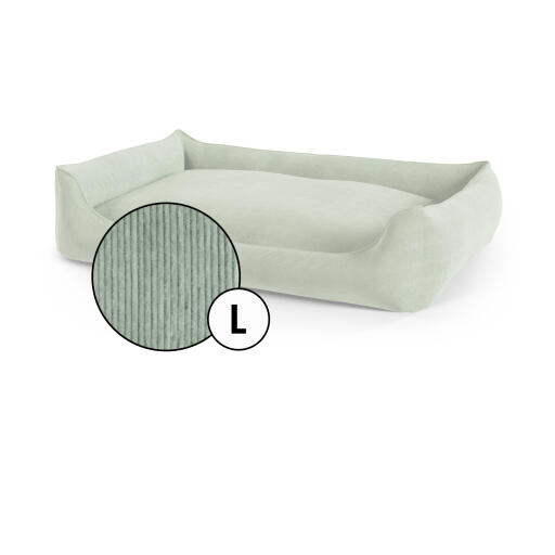 Großes nest hundebett kordbezug in moosgrün schatten von Omlet.