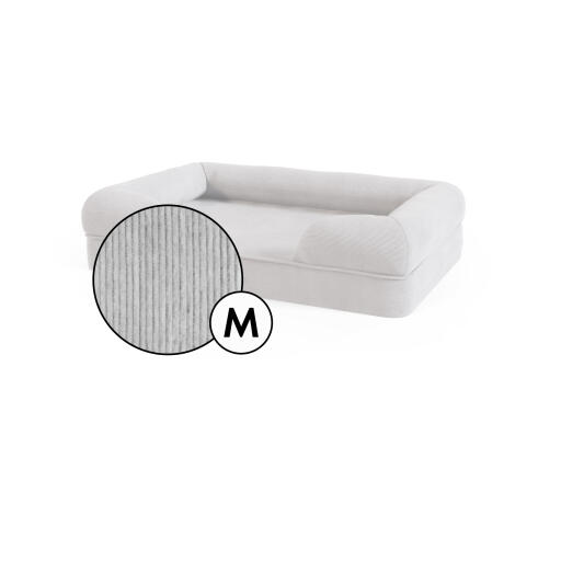 Mittelgroße nackenrolle hundebett kordbezug in kieselgrau von Omlet.