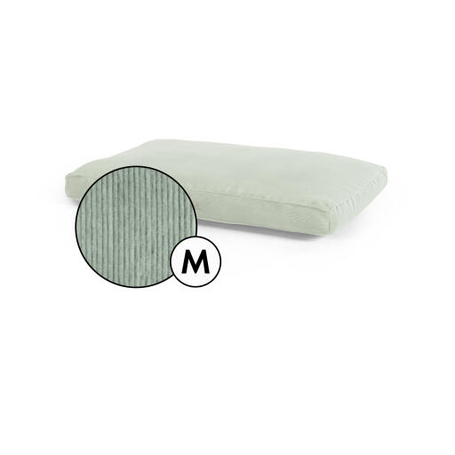 Mittel kissen hundebett corduroy cover in moos grün schatten von Omlet.