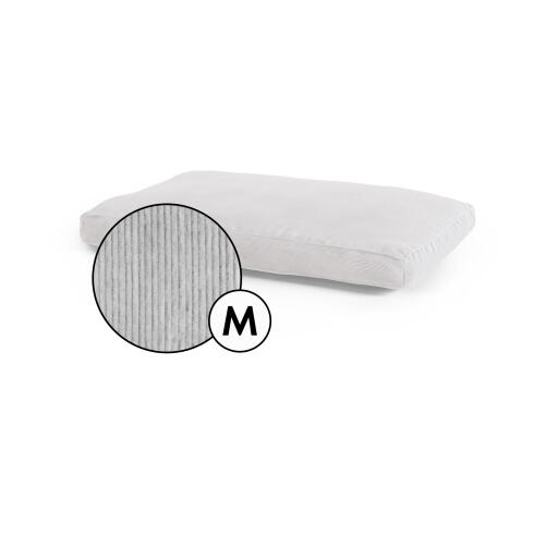 Medium kissen hundebett corduroy cover in pebble grey shade by Omlet.
