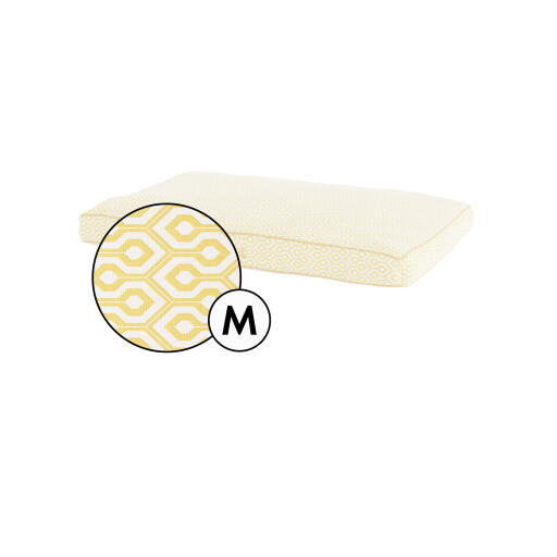 Mittelgroßes kissen für hundebetten mit wabenförmigem pollenprint von Omlet.
