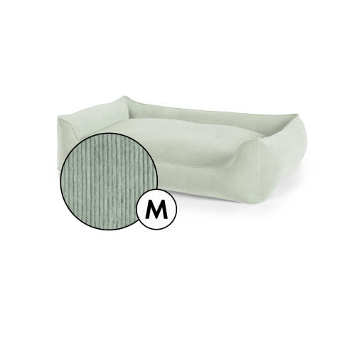 Mittelgroßes nest hundebett corduroy cover in moss green shade by Omlet.