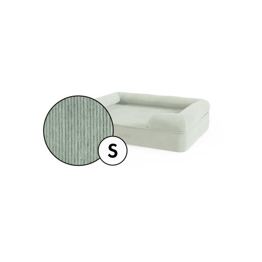 Kleine nackenrolle hundebett corduroy cover in moosgrün schatten von Omlet.
