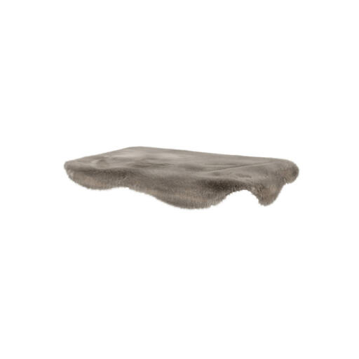 Mittelgroßes beigefarbenes schafsfell Topology topper für memory foam hundebett