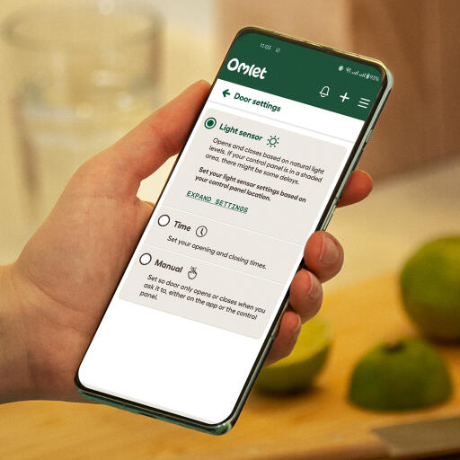 Nahaufnahme des bildschirms der app Omlet 