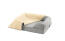 Graues kleines 24er memory-foam-rollenbett mit einer cremefarbenen plüschdecke als Überzug