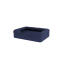 Ein dunkelblaues memory-foam-hundebett mit nackenrolle. Ein dunkelblaues memory-foam-hundebett mit nackenrolle.