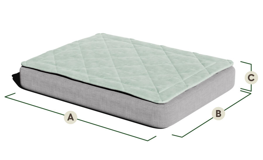 Abmessungen für Topology hundebett mit steppauflage.