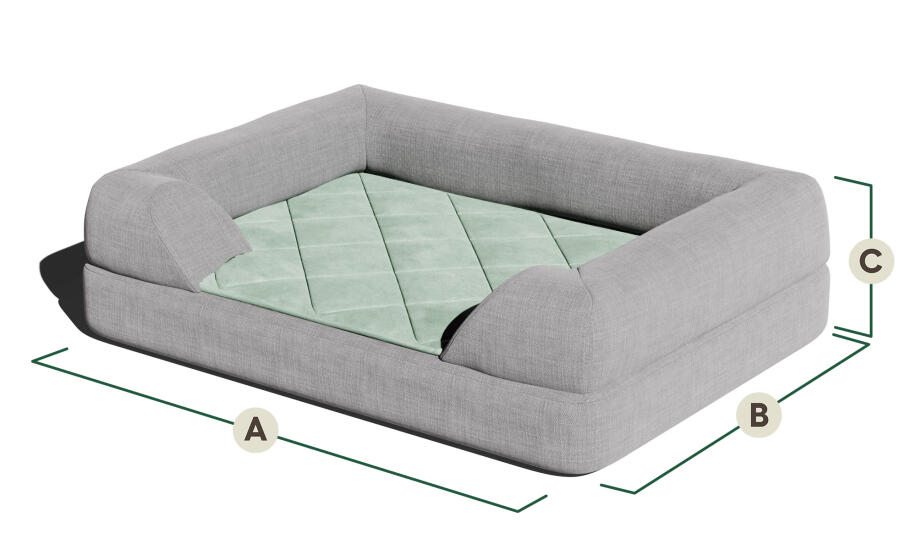 Abmessungen für Topology hundebett mit nackenrolle topper.