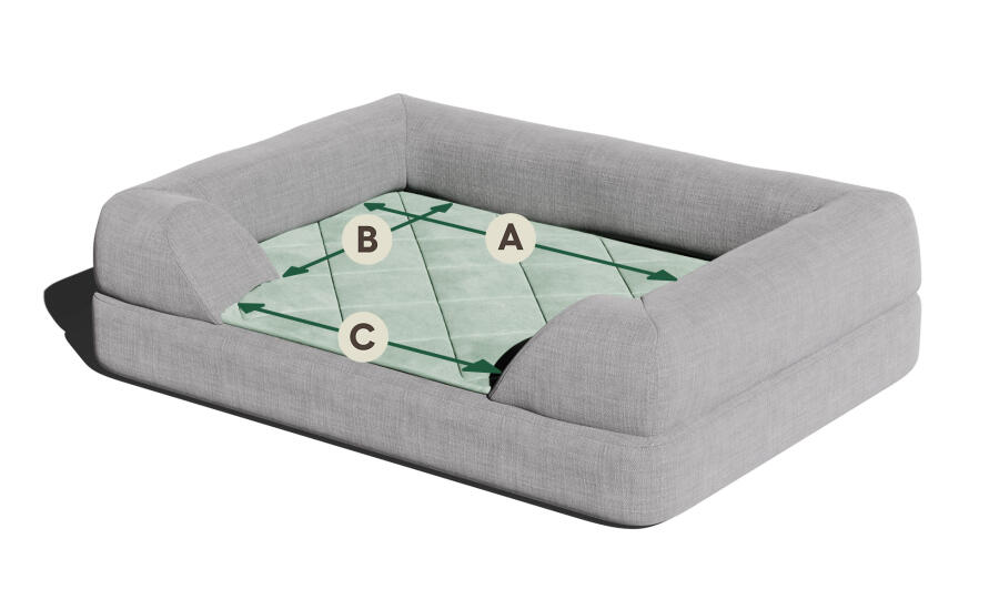Innenmaße für Topology hundebett mit nackenrolle topper.